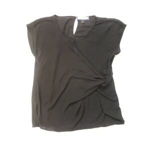 a.n.a. black sleeveless top. size med. light, gauzy material. tie/twist detail